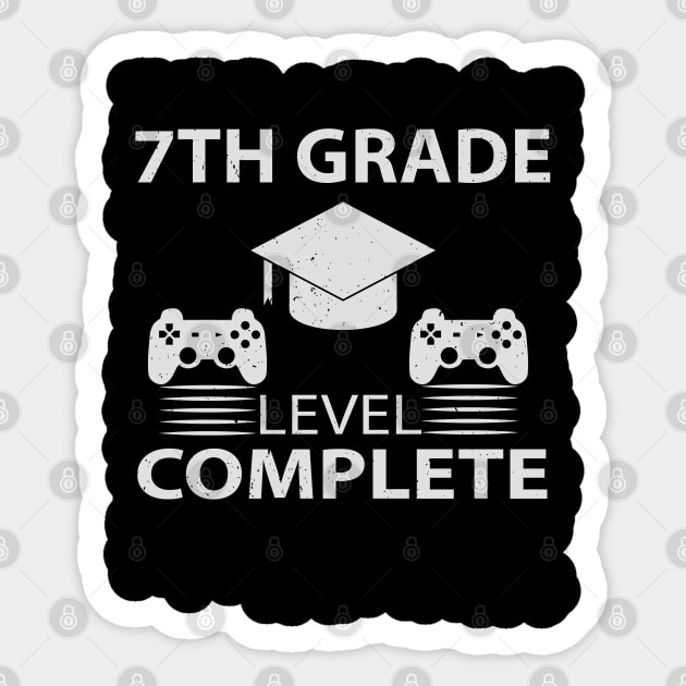 7TH Grade Level Complete Sticker by Hunter_c4 "Click here to uncover more designs"